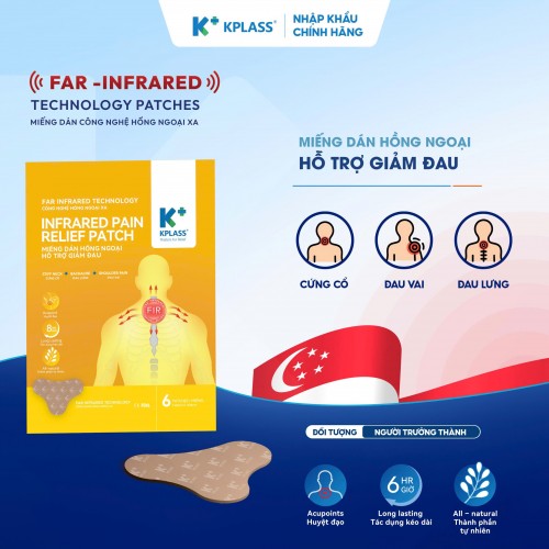 Miếng dán hồng ngoại hỗ trợ giảm đau cổ - vai - lưng KPLASS (1 gói 6 miếng dán)