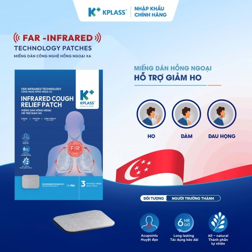 Miếng dán hồng ngoại hỗ trợ giảm ho người lớn KPLASS (1 gói 3 miếng dán)